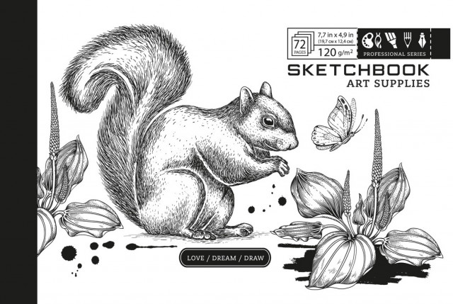 Скетчбук 36/120 А5 б/лін. картон. обкл. №7БЦ/БК288/2/21358/Мандарин/(10) — фото товару | Канцелярський Сад