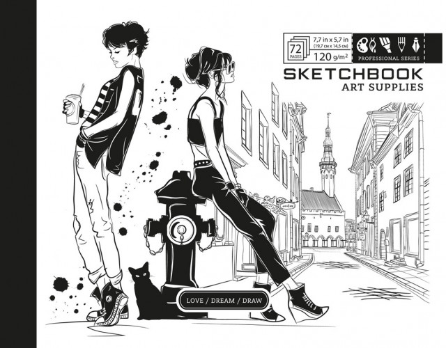 Скетчбук 36/120 А5 б/лін. картон. обкл. №7БЦ/БК289/1/21361/Мандарин/(10) — фото товару | Канцелярський Сад