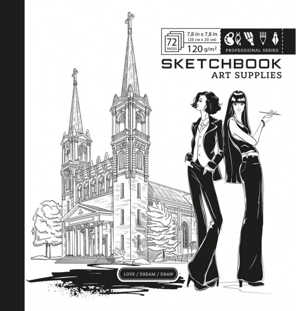 Скетчбук 36/120 В5 б/лін. картон. обкл. №7БЦ/БК290/1/21365/Мандарин/(10) — фото товару | Канцелярський Сад