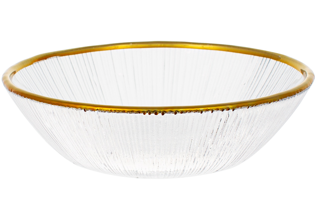 Піала скло 13см з золотим кантом №5 015/0152/Bonadi/(24) — фото товару | Канцелярський Сад