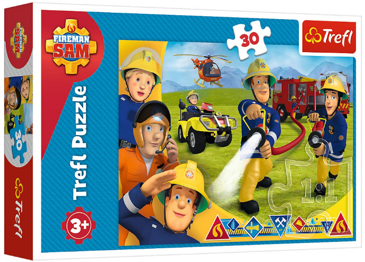 Пазли Trefl 30ел. Готові до порятунку. Пожежник Сем №18244 — фото товару | Канцелярський Сад