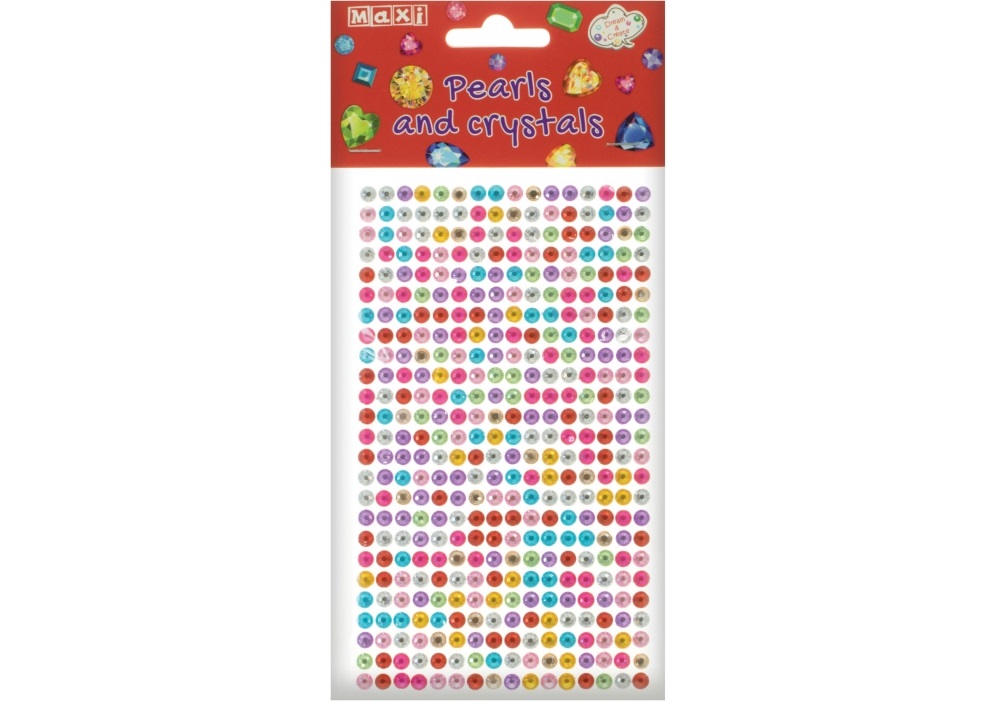 Перлини та стрази "Maxi" самоклеючі різнокольор. №MX61605-05(50) — фото товару | Канцелярський Сад