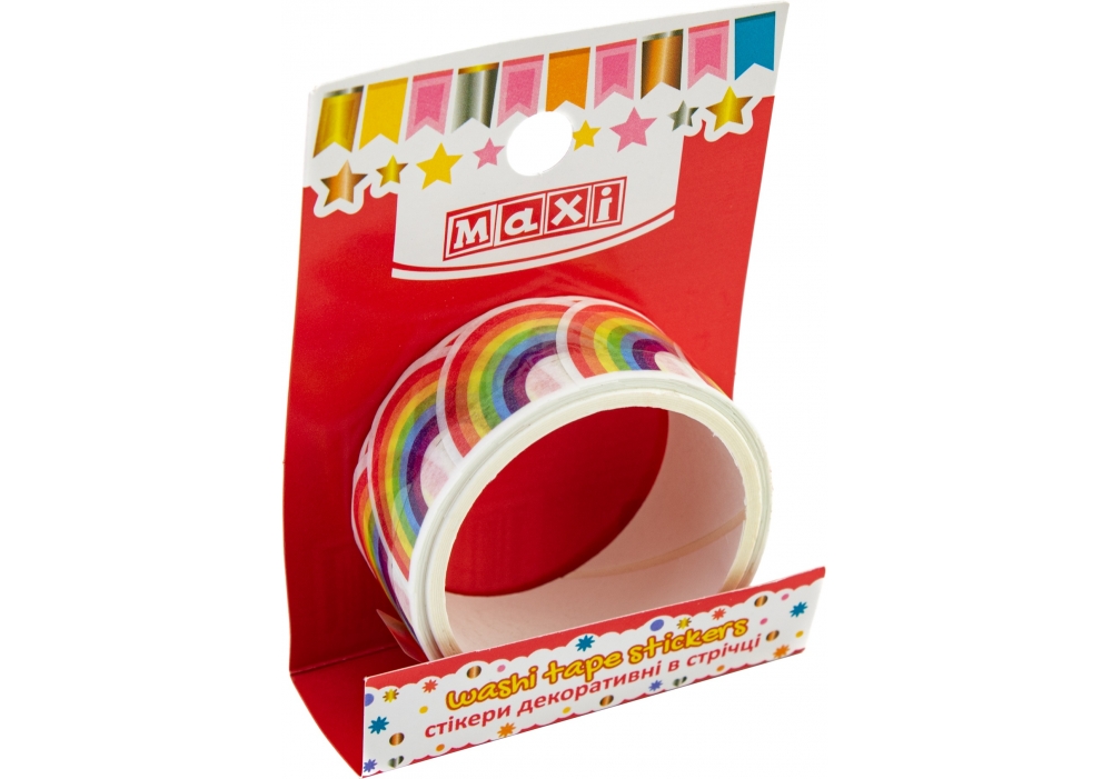 Стікери декор. "Веселка" в стрічці на клейкій основі №RH20071003(12) — фото товару | Канцелярський Сад