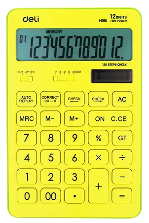 Калькулятор "Deli" №EM01551 (12-розряд.) 175х108х15мм зелений — фото товару | Канцелярський Сад