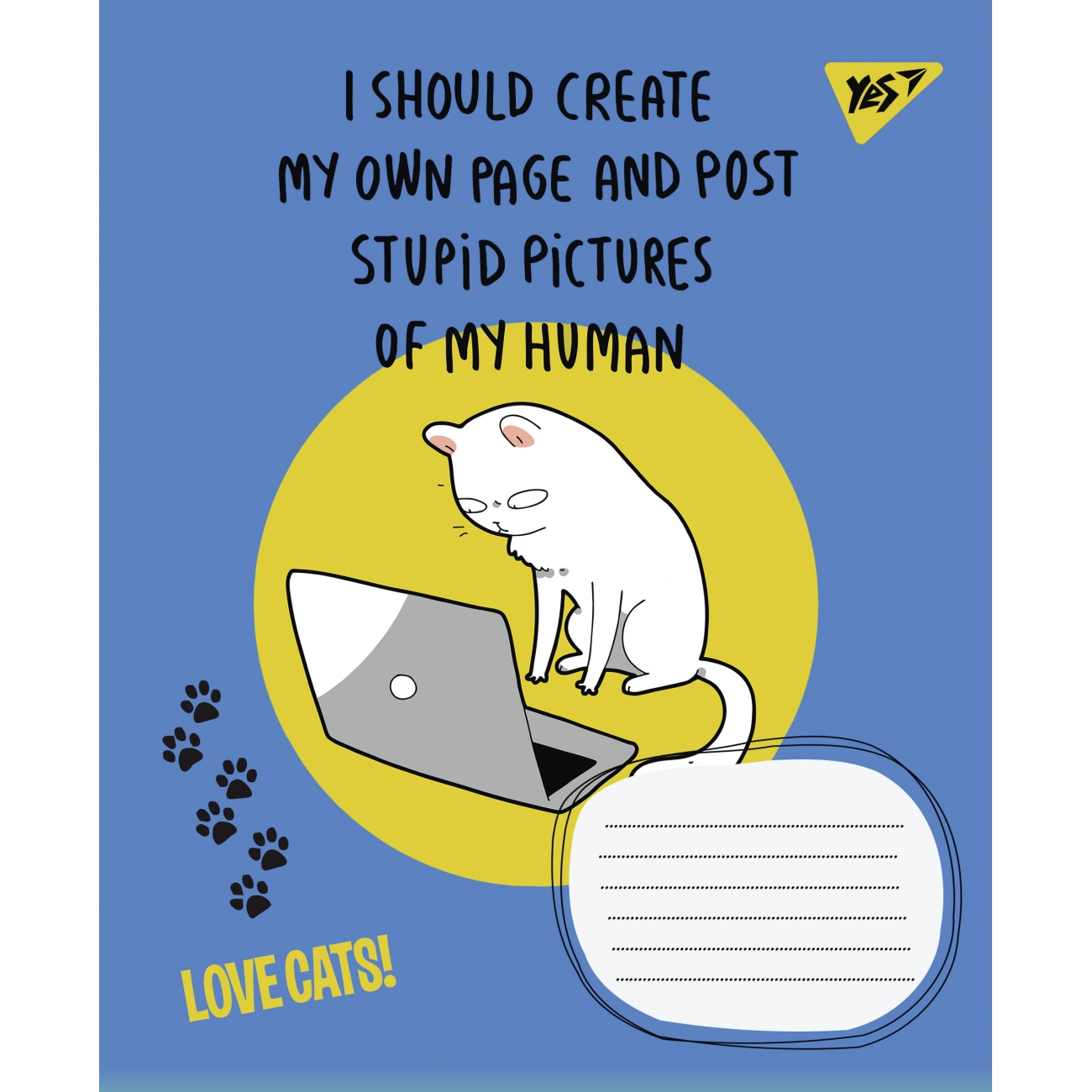 Зошит 12арк. кліт. YES Love cats №765756(25)(500) — фото товару | Канцелярський Сад