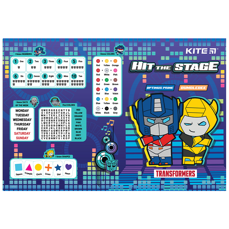 Підкладка для столу "Kite" №TF22-207 Transformers (42,5х29cм) PP(10) — фото товару | Канцелярський Сад