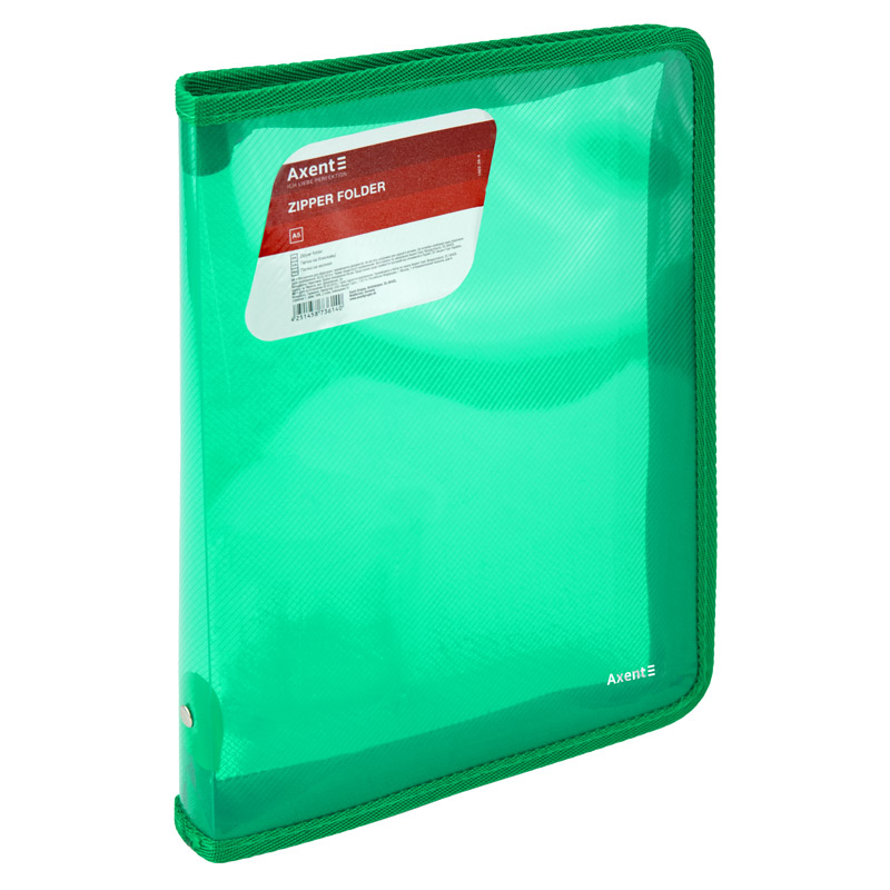 Папка "Axent" В5 №1802-26-А об'ємна, на блиск.прозора,зелена (48) — фото товару | Канцелярський Сад