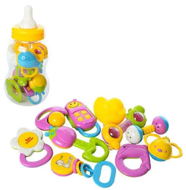 Брязкальце 10шт,від 8см,в колбі (пляшечка 30см), 23х13х13см №3838A-34(48) — фото товару | Канцелярський Сад