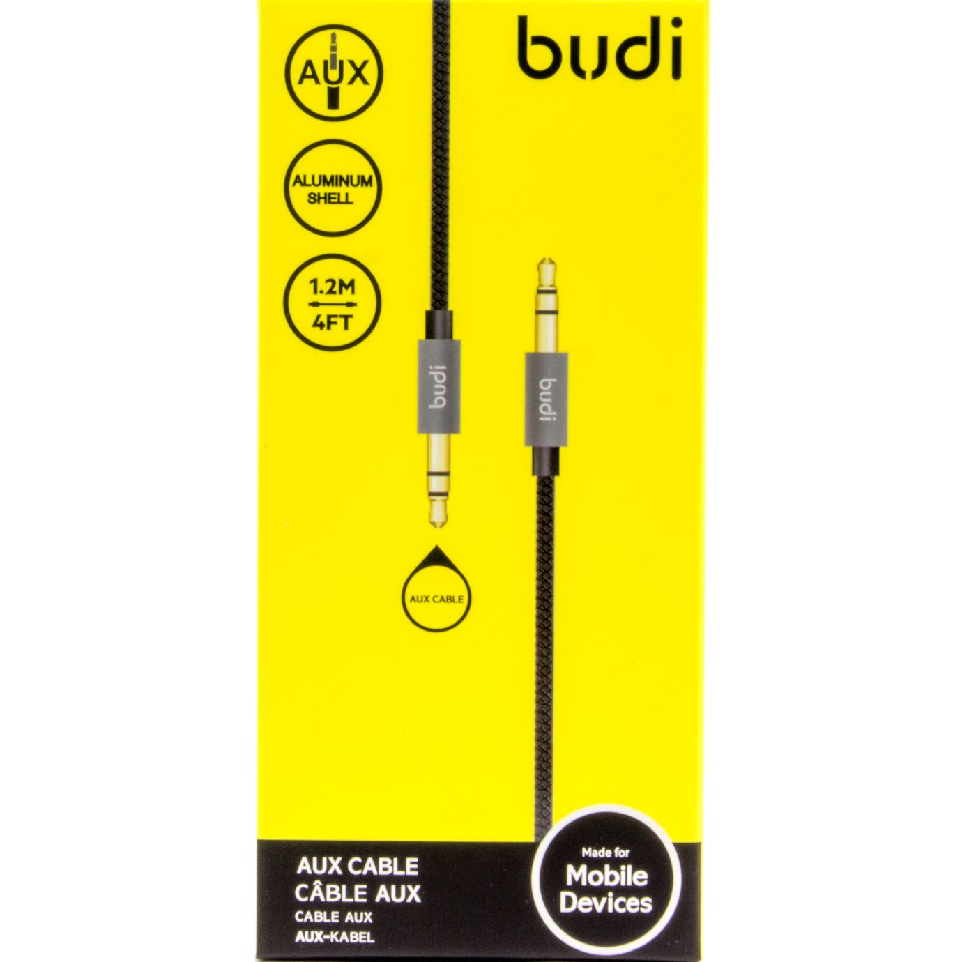 Кабель jack 3.5мм > jack 3.5мм Budi №DC12712B black — купити | Канцелярський Сад