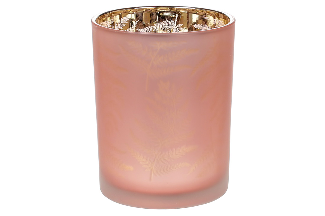 Підсвічник скло "Папороть" 12,5см пастельний рожевий №549-135/Bonadi/(12) — фото товару | Канцелярський Сад