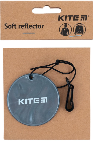 Підвіска м'яка світловідбиваюча "Kite" кругла, темно-сіра №K23-110-1(24) — фото товару | Канцелярський Сад