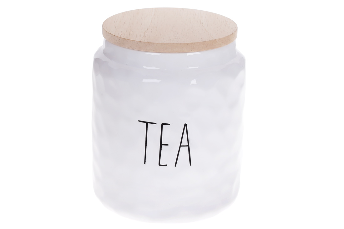 Банка для сип. прод. керам. "Bianco" 1,5л Чай,біла №979-343/Bonadi/(16) — фото товару | Канцелярський Сад