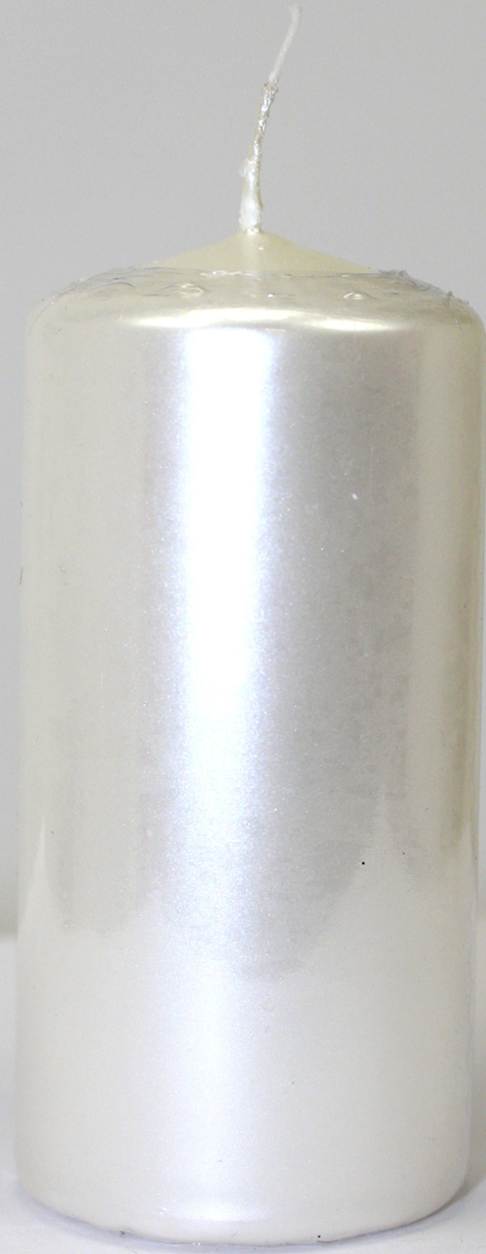 Свічка циліндр."Bispol" 50/100 h-20см/d-5х10см білий перлинний 190/Польща/(8) — фото товару | Канцелярський Сад
