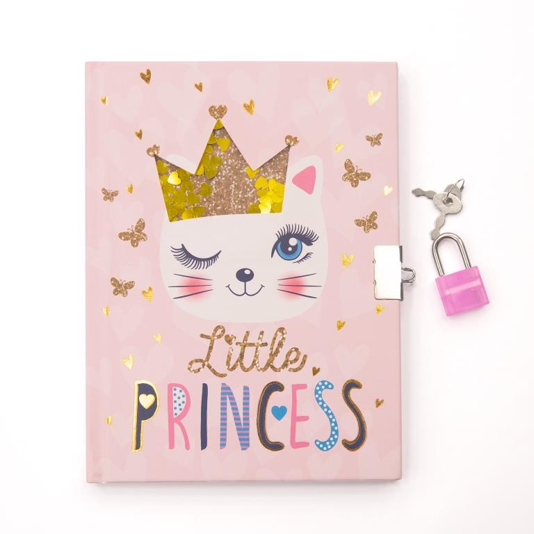 Блокнот на замку А5 80арк. "Киця принцеса" з віконцем №W361960(72) — фото товару | Канцелярський Сад