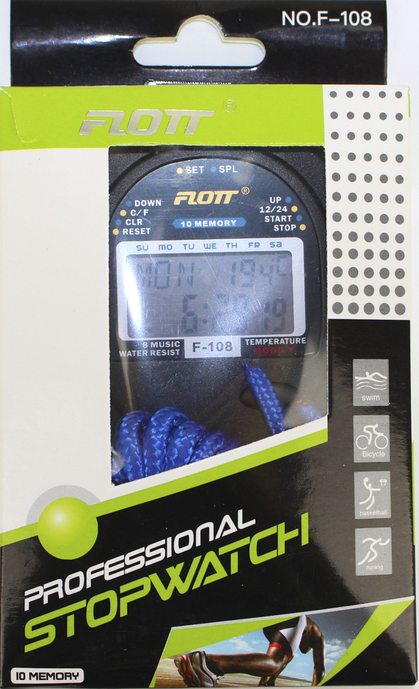 Секундомір Flott (пам'ять на 10) №F108 — купити | Канцелярський Сад