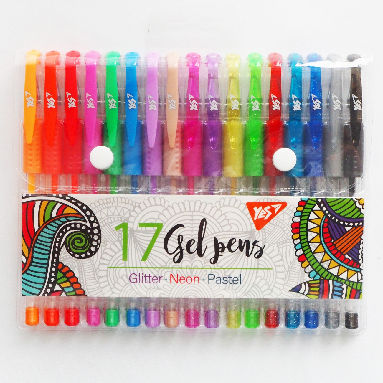 Набір ручок гел. "Yes" №420434 17шт(12)(96) — фото товару | Канцелярський Сад