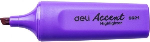 Текстмаркер "Deli" №621ES кос. Accent 5мм бузковий(10) — фото товару | Канцелярський Сад