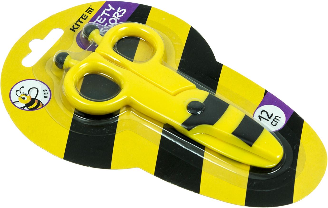 Ножиці дит. "Kite" №K22-008-01 Bee 12см,пластикові.безпечні,жовті(12) — купити | Канцелярський Сад
