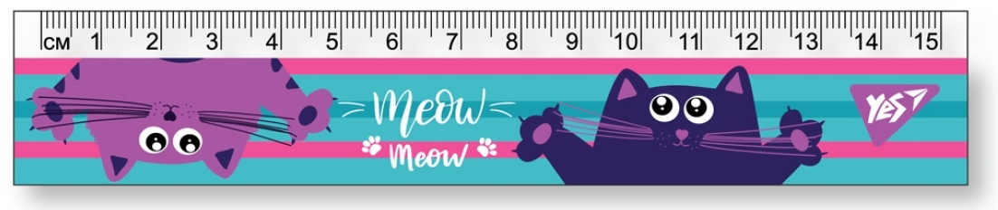 Лінійка пласт. 15см "Yes" Kittycon №370594(20)(100) — фото товару | Канцелярський Сад