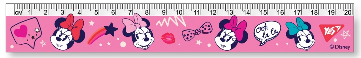 Лінійка пласт. 20см "Yes" Minnie Mouse №370621(20)(100) — фото товару | Канцелярський Сад