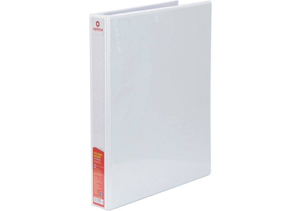 Папка "Optima" №O35411-14 А4 на 4кільця Панорама d-35мм (D) (біла)(1) — фото товару | Канцелярський Сад