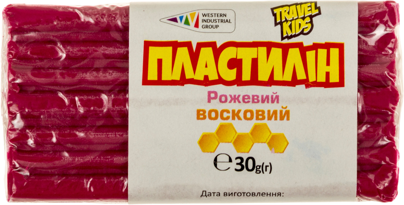 Пластилін "Гамма UA" 30гр рожевий,восковий №333111(12)(48) — фото товару | Канцелярський Сад