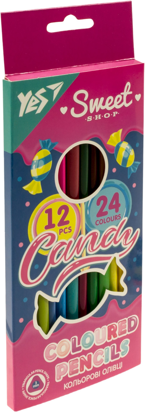 Олівці кольор. 24 кольор./12шт "Yes" №290675 Sweet Cream(12) — фото товару | Канцелярський Сад