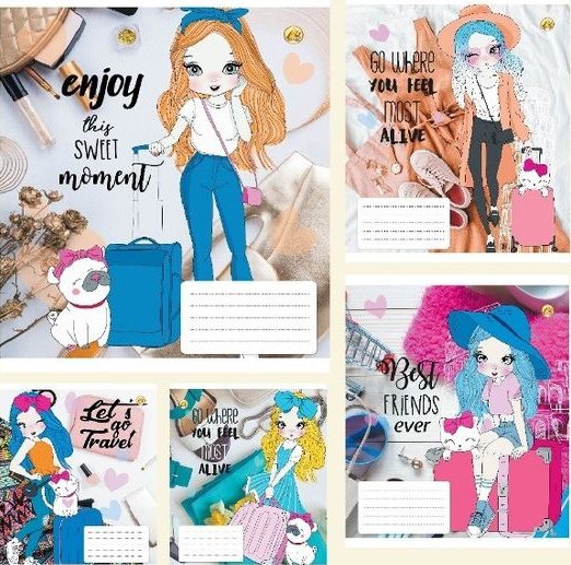 Зошит 18арк. лін. /ТВ/ "Дівчата" №ТЕ22205(20)(400) — фото товару | Канцелярський Сад