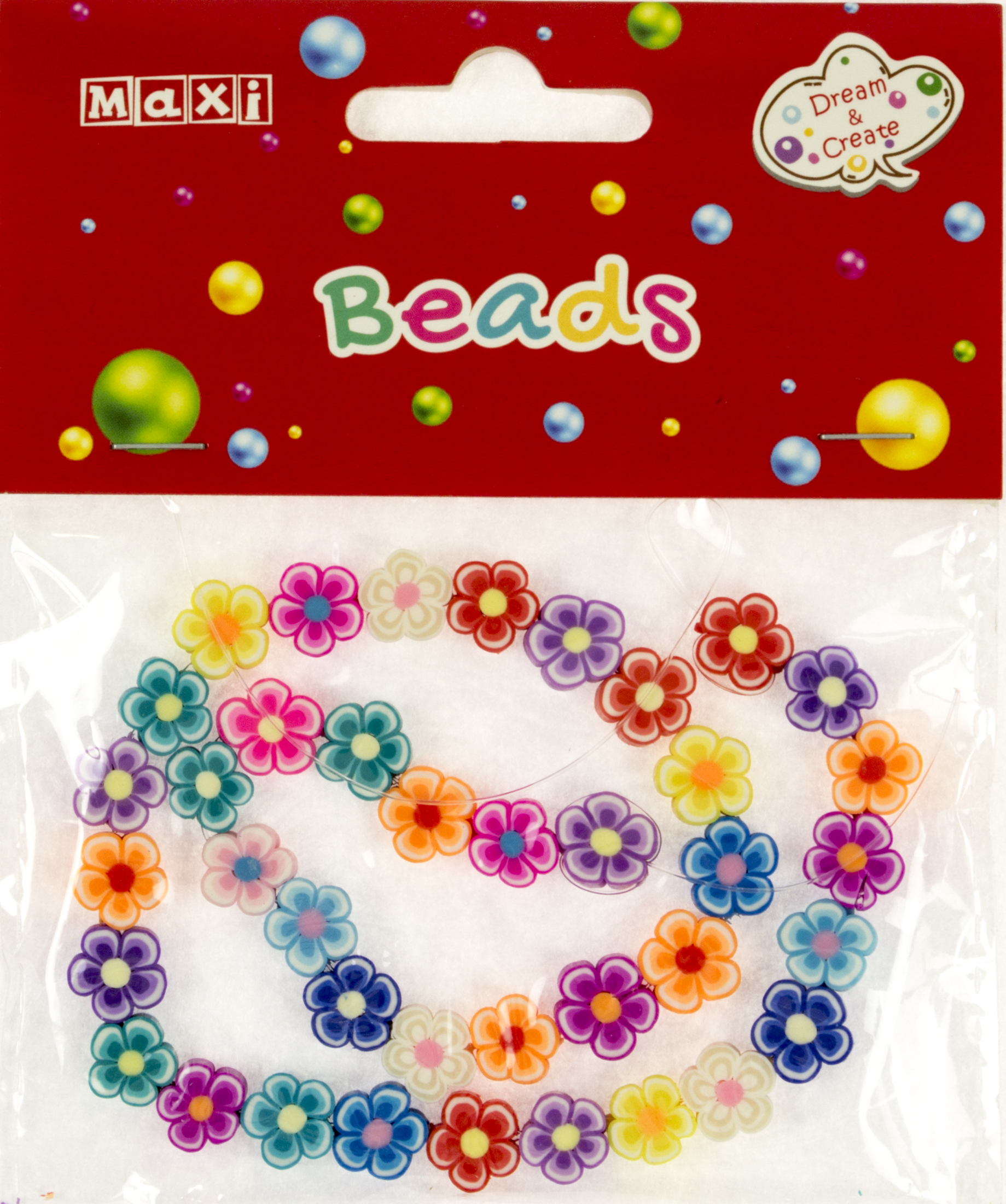 Бусини на мотузці "Maxi", 32см квіти №MX62777 — фото товару | Канцелярський Сад