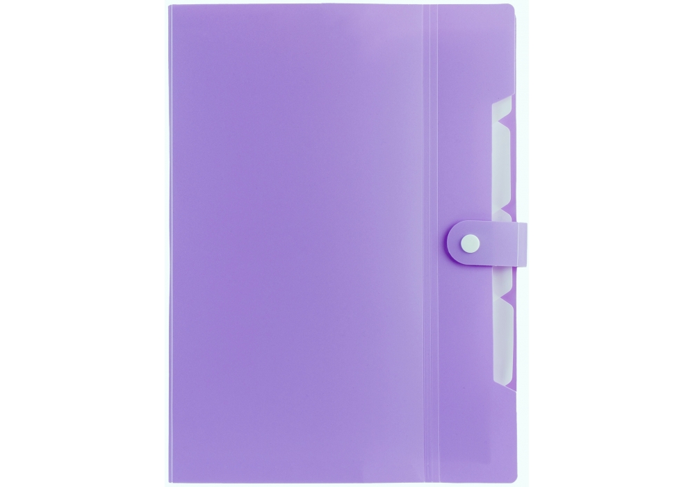 Папка-конверт "Optima" №O35520 А4 на кнопці,6від.,з розширенням,лавандова(30) — фото товару | Канцелярський Сад