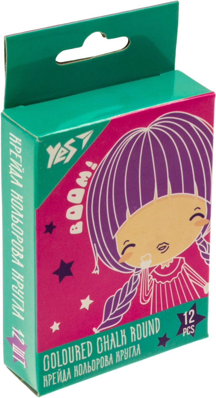 Крейда кольор. "Yes" №400474 12шт круг. Cosmos(24)(144) — купити | Канцелярський Сад