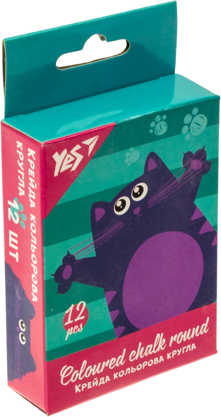 Крейда кольор. "Yes" №400472 12шт круг. Kittycon(24)(144)(288) — купити | Канцелярський Сад