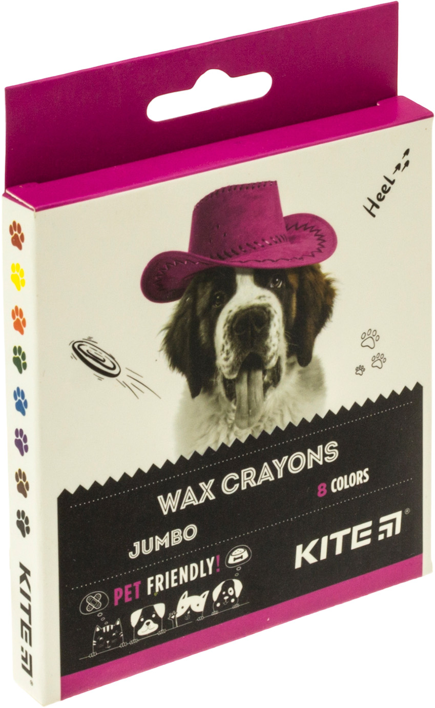 Крейда воск. "Kite" №K22-076 8кольор. Kite Dogs — купити | Канцелярський Сад