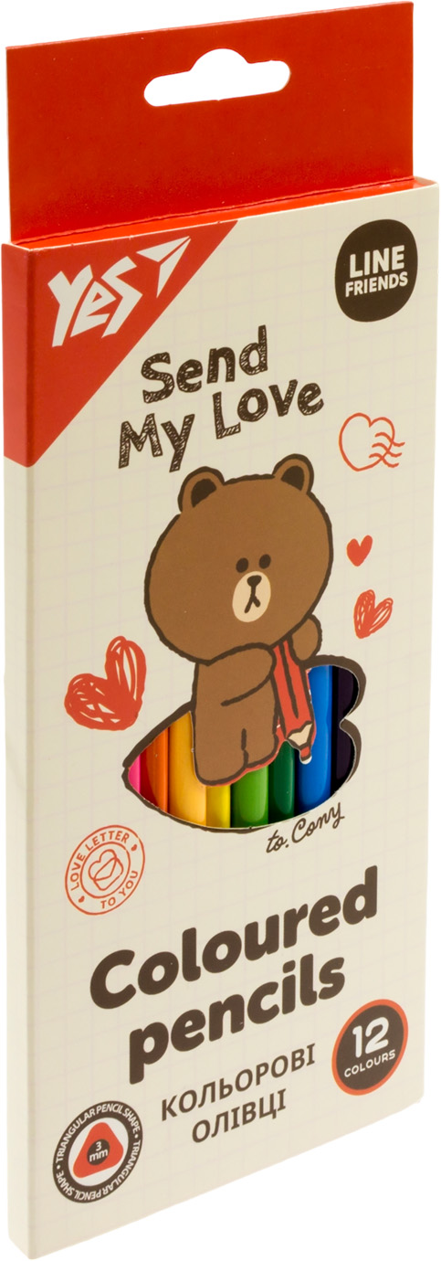 Олівці кольор. 12 кольор. "Yes" №290705 Line Friends(12)(240) — фото товару | Канцелярський Сад