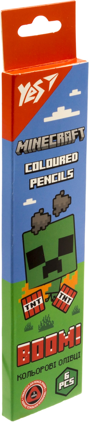 Олівці кольор. 6 кольор. "Yes" №290714 Minecraft(24) — купити | Канцелярський Сад