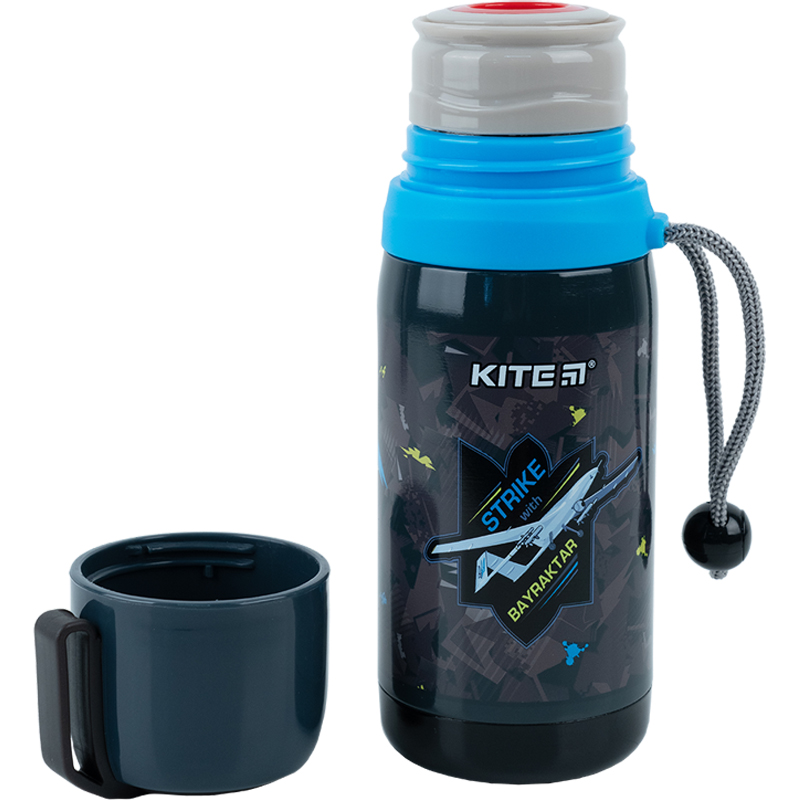 Термос метал. 0,35л "Kite" Bayraktar чорний №K23-301(30) — фото товару | Канцелярський Сад