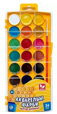Акварель 24 кольор. "Школярик" медові №302023001-UA(12) — фото товару | Канцелярський Сад
