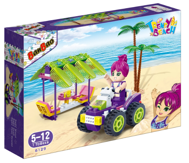 Конструктор "Banbao" Модний пляж,квадроцикл та альтанка,108дет. №6129(24) — купити | Канцелярський Сад