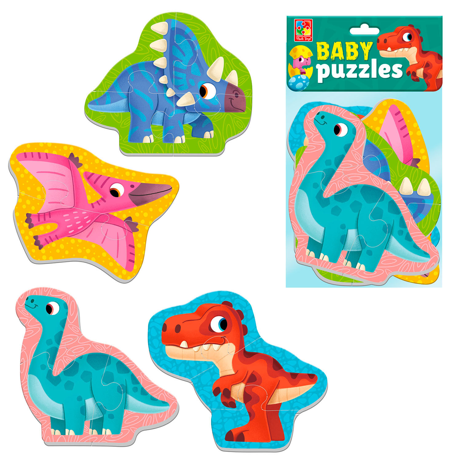 Бебі-пазли м'які "Малюк зможе. Динозаври" №VT1106-93 — купити | Канцелярський Сад