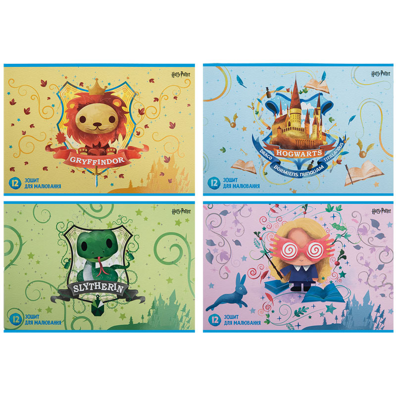 Зошит для малюв. на скобі 12/100 А4 "HP" софт тач+УФ лак №HP23-241/Kite/(20)(160) — фото товару | Канцелярський Сад