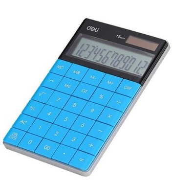 Калькулятор "Deli" №NS041 (12-розряд.) 165х103х12,5мм блакитний(10) — фото товару | Канцелярський Сад