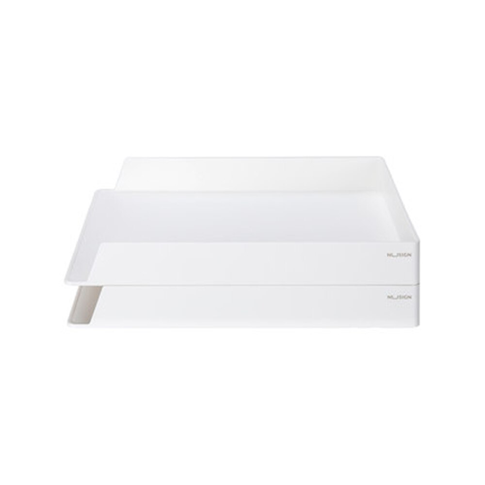 Лоток горизонт. "Deli" №NS021 2 від. білий — фото товару | Канцелярський Сад