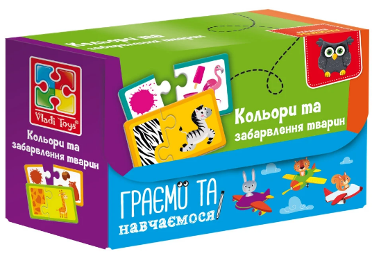 Гра "Знайди пару. Кольори та забарвлення тварин" №VT5003-02 — фото товару | Канцелярський Сад