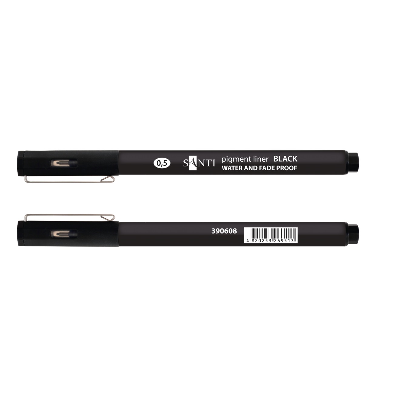 Лінер "Santi" №390608 чорний 0,5мм(15) — фото товару | Канцелярський Сад