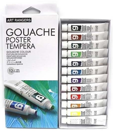 Гуаш "Art rangers" 12кольор. 12мл №EG1212C-3/№PG31.12012.A(6)(48) — фото товару | Канцелярський Сад