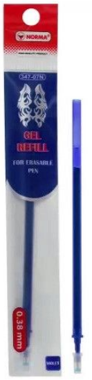 Стрижень гел. "Norma" №347-06N "пиши-стирай" 0,38мм син. (20)(240)(5760) — фото товару | Канцелярський Сад
