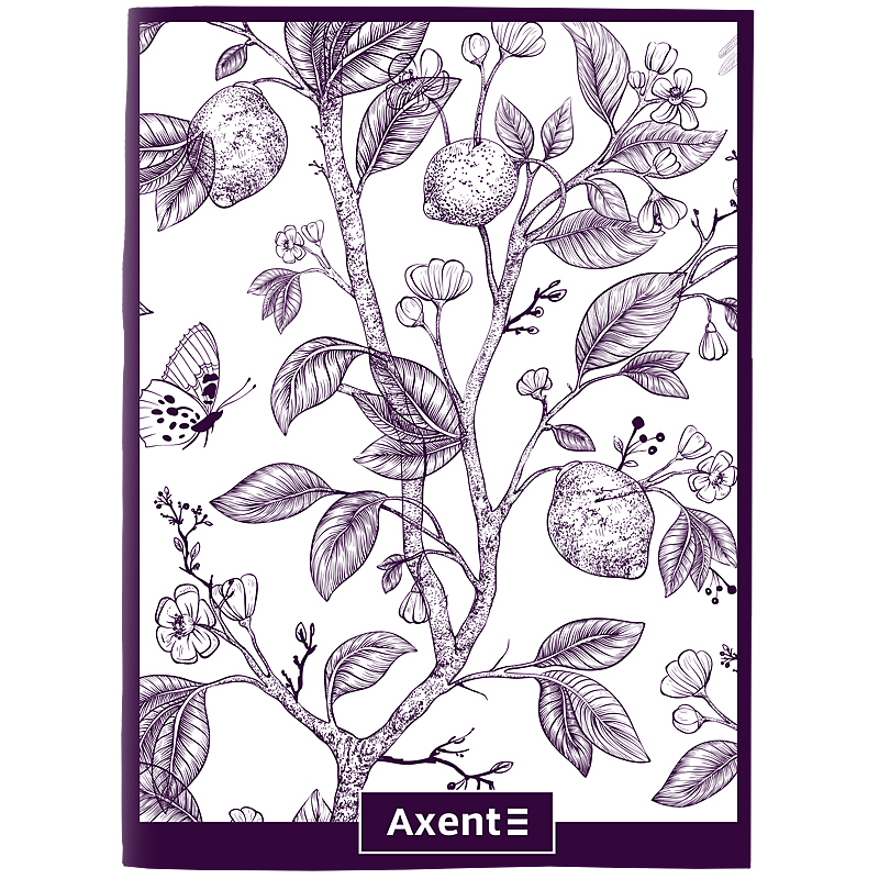 Зошит А4 48арк. кліт. м'яка обкл. сливовий №4780-7-A/Axent/(16) — фото товару | Канцелярський Сад