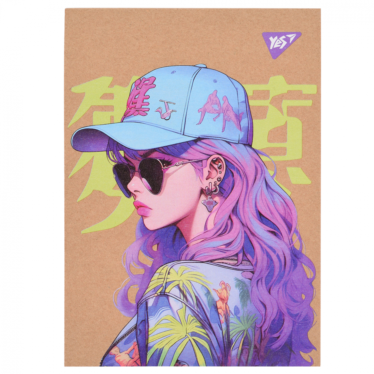 Блокнот А6 80арк. кліт. білила,крафт Anime girl №152003/Yes/(3) — фото товару | Канцелярський Сад