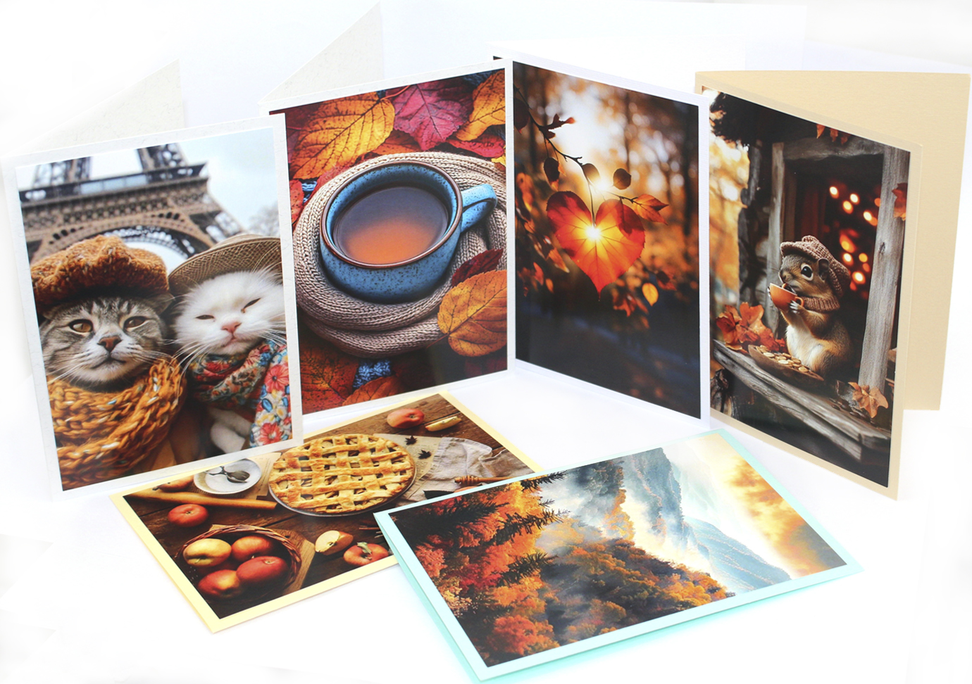 Листівка ручної роботи осіння асорті — фото товару | Канцелярський Сад