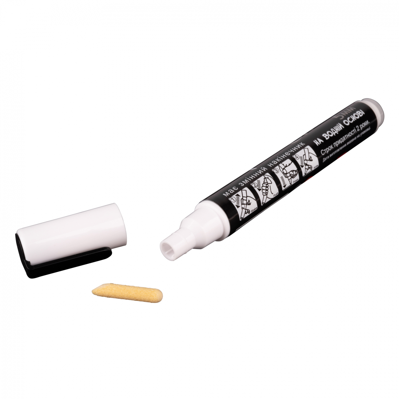 Маркер крейдовий "Santi" №390782 білий 5мм(6) — фото товару | Канцелярський Сад